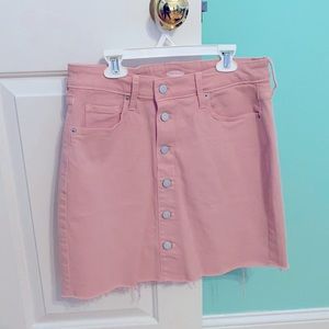 Old Navy Pink Button-down Jean Skirt